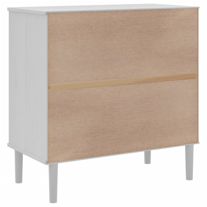 SENJA Sideboard - Elegant Rattan Look, White, 80x40x80 cm, Solid Pine Wood Storage Cabinet - Premium  from Home Treasures - Just £102.99! Shop now at Home Treasures