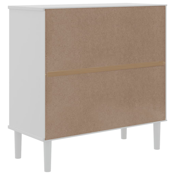 SENJA Sideboard with Rattan Look - White, 80x35x80 cm, Solid Pine Wood | Stylish & Functional Storage Solution - Premium  from Home Treasures - Just £102.99! Shop now at Home Treasures