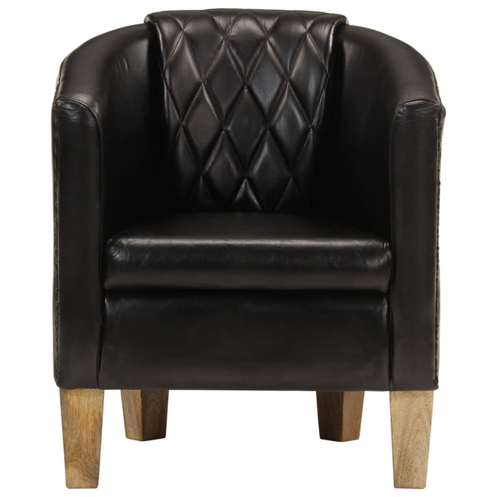 Luxurious Black Real Leather Tub Chair – Ultimate Comfort and Style - Premium  from Home Treasures - Just £279.99! Shop now at Home Treasures