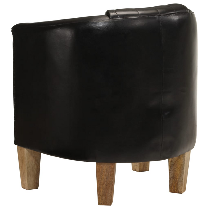 Luxurious Black Real Leather Tub Chair – Ultimate Comfort and Style - Premium  from Home Treasures - Just £279.99! Shop now at Home Treasures