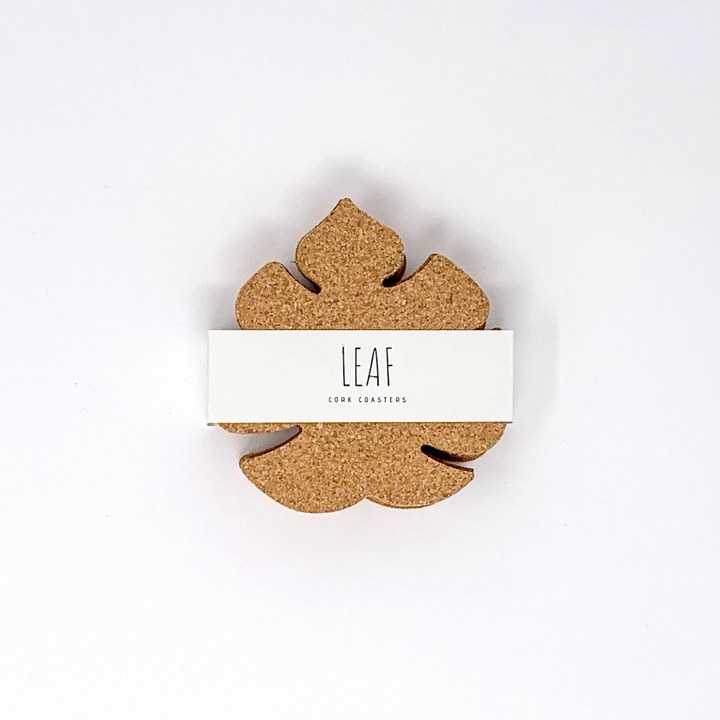 Eco-Friendly Leaf Cork Coaster Set - Stylish & Sustainable Set of 6 Drink Coasters | Perfect for Home Decor & Gifts - Premium  from Home Treasures - Just £33.99! Shop now at Home Treasures