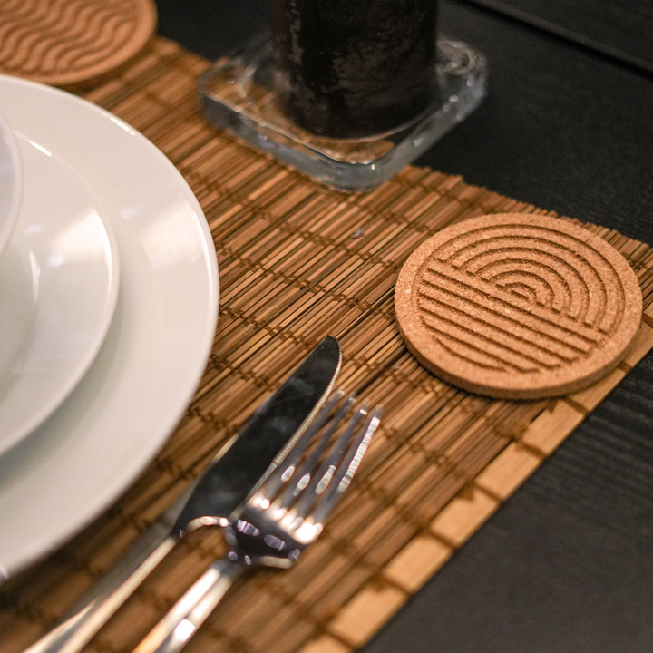 Cork Coaster Set of 6 - Eco-Friendly, Handcrafted Design | Perfect for Elegant Table Settings - Premium  from Home Treasures - Just £31.99! Shop now at Home Treasures