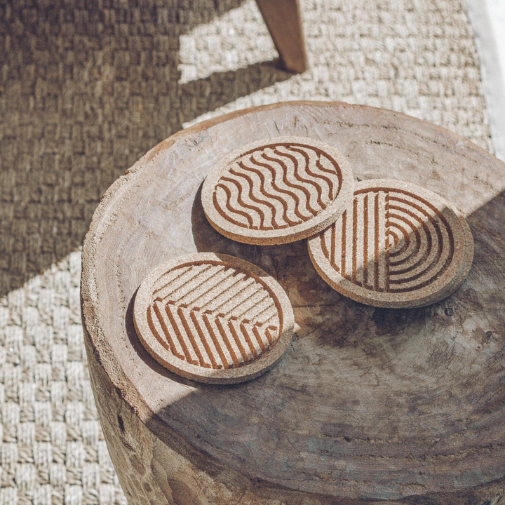 Cork Coaster Set of 6 - Eco-Friendly, Handcrafted Design | Perfect for Elegant Table Settings - Premium  from Home Treasures - Just £31.99! Shop now at Home Treasures