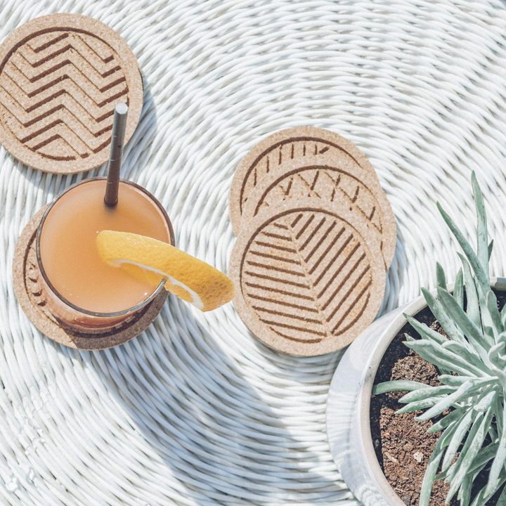 Cork Coaster Set of 6 - Eco-Friendly, Handcrafted Design | Perfect for Elegant Table Settings - Premium  from Home Treasures - Just £31.99! Shop now at Home Treasures