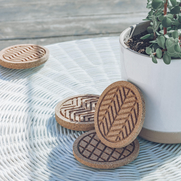 Cork Coaster Set of 6 - Eco-Friendly, Handcrafted Design | Perfect for Elegant Table Settings - Premium  from Home Treasures - Just £31.99! Shop now at Home Treasures