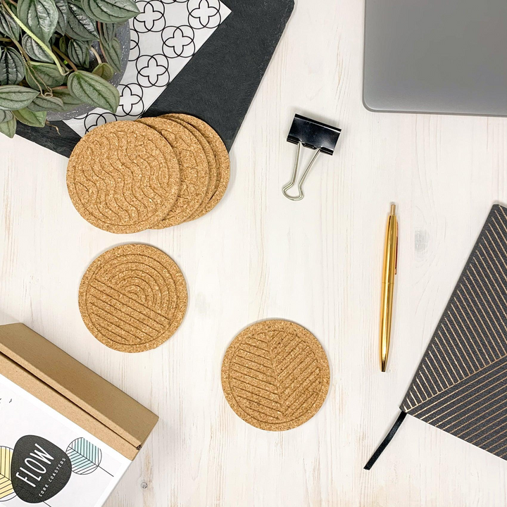 Cork Coaster Set of 6 - Eco-Friendly, Handcrafted Design | Perfect for Elegant Table Settings - Premium  from Home Treasures - Just £31.99! Shop now at Home Treasures