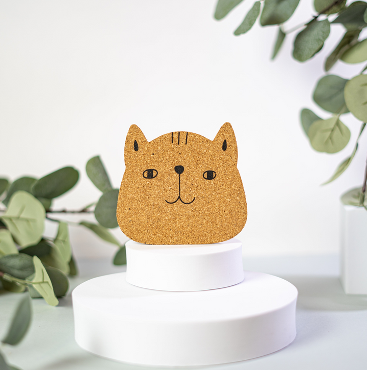 Meaow Cute Cats Cork Coasters - Set of 6 Round Eco-Friendly Coasters - Premium  from Home Treasures - Just £33.99! Shop now at Home Treasures