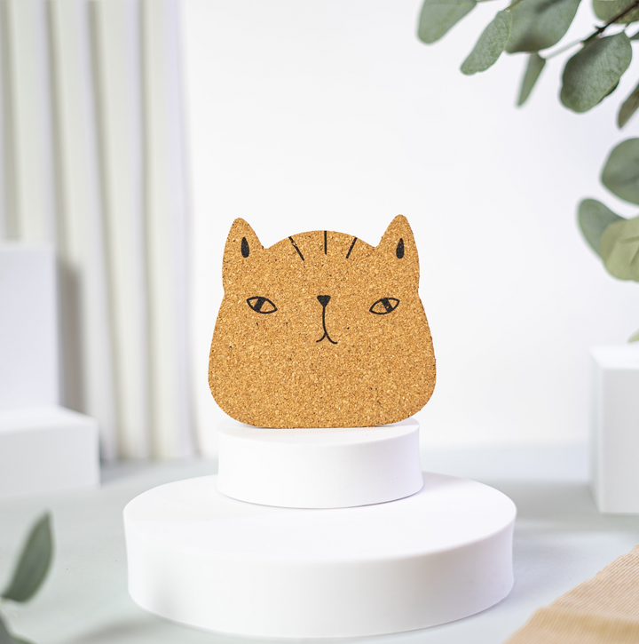 Meaow Cute Cats Cork Coasters - Set of 6 Round Eco-Friendly Coasters - Premium  from Home Treasures - Just £33.99! Shop now at Home Treasures