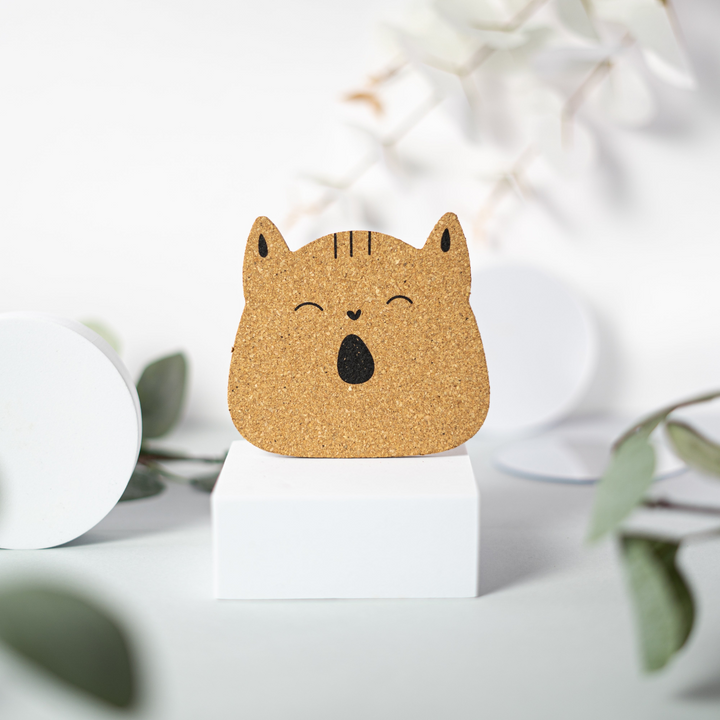 Meaow Cute Cats Cork Coasters - Set of 6 Round Eco-Friendly Coasters - Premium  from Home Treasures - Just £33.99! Shop now at Home Treasures