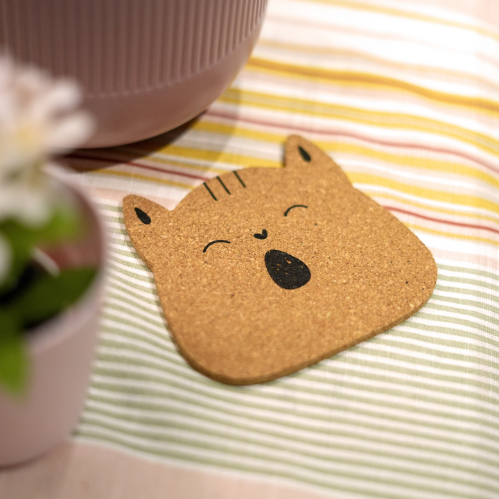 Meaow Cute Cats Cork Coasters - Set of 6 Round Eco-Friendly Coasters - Premium  from Home Treasures - Just £33.99! Shop now at Home Treasures