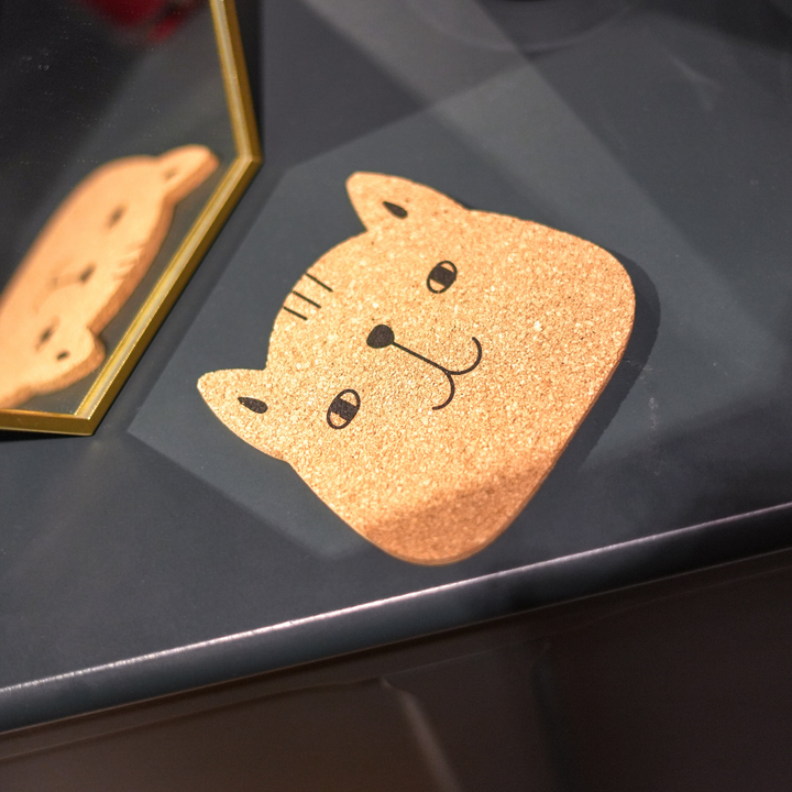 Meaow Cute Cats Cork Coasters - Set of 6 Round Eco-Friendly Coasters - Premium  from Home Treasures - Just £33.99! Shop now at Home Treasures