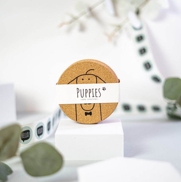 Adorable Dog Cork Coasters Set of 6 - Eco-Friendly & Perfect Gift for Dog Lovers - Premium  from Home Treasures - Just £33.99! Shop now at Home Treasures