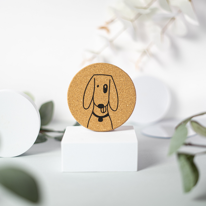 Adorable Dog Cork Coasters Set of 6 - Eco-Friendly & Perfect Gift for Dog Lovers - Premium  from Home Treasures - Just £33.99! Shop now at Home Treasures