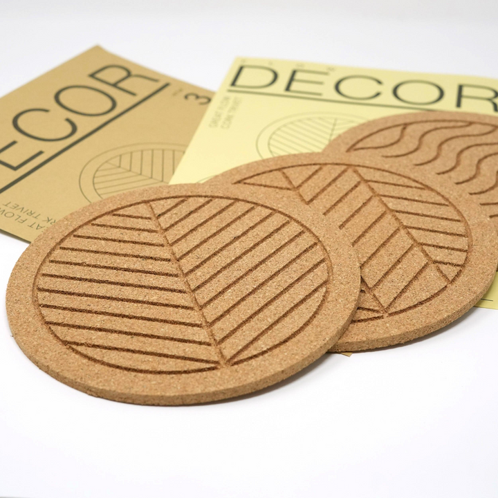 Great Flow - Set of 3 Cork Trivets (19 cm) | Elegant Nature-Inspired Design | Eco-Friendly Pot Plates & Coasters - Premium  from Home Treasures - Just £19.99! Shop now at Home Treasures