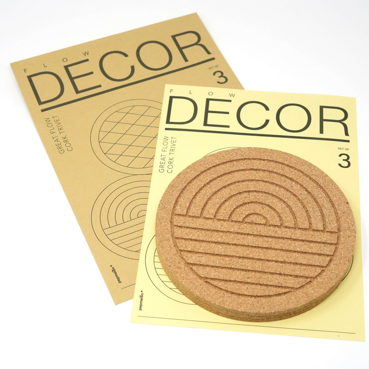 Great Flow - Set of 3 Cork Trivets (19 cm) | Elegant Nature-Inspired Design | Eco-Friendly Pot Plates & Coasters - Premium  from Home Treasures - Just £19.99! Shop now at Home Treasures