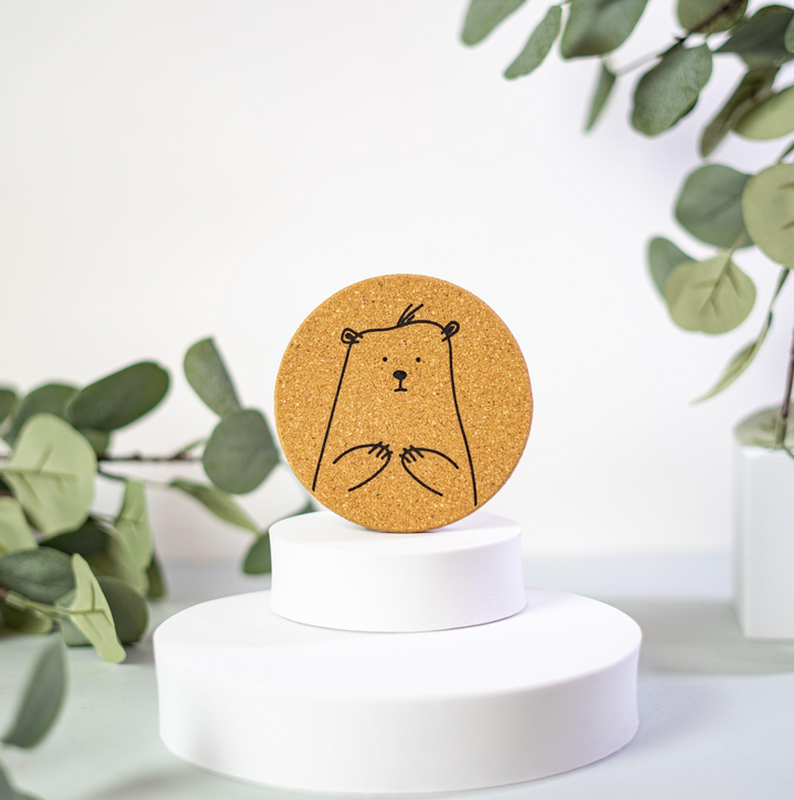 Cutes Cork Coasters - Set of 6 | Adorable Animal Designs - Llama, Panda, Kitten, Sloth, Bear, Rabbit - Premium  from Home Treasures - Just £33.99! Shop now at Home Treasures