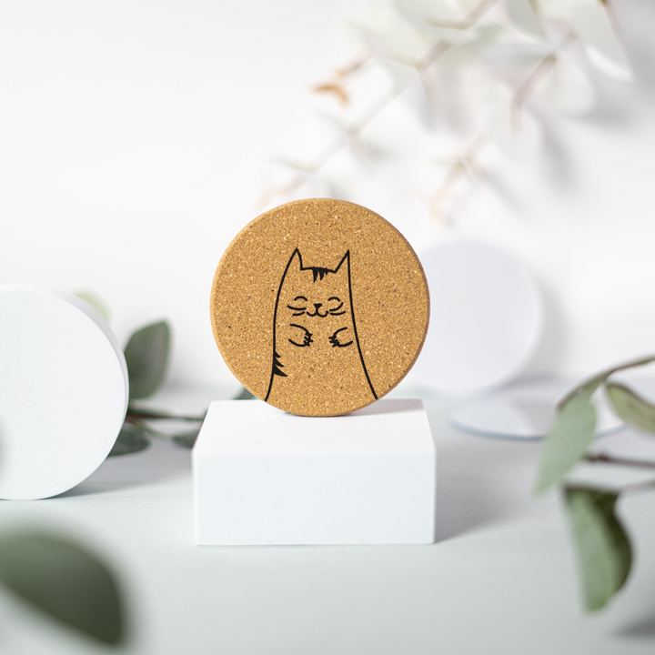 Cutes Cork Coasters - Set of 6 | Adorable Animal Designs - Llama, Panda, Kitten, Sloth, Bear, Rabbit - Premium  from Home Treasures - Just £33.99! Shop now at Home Treasures