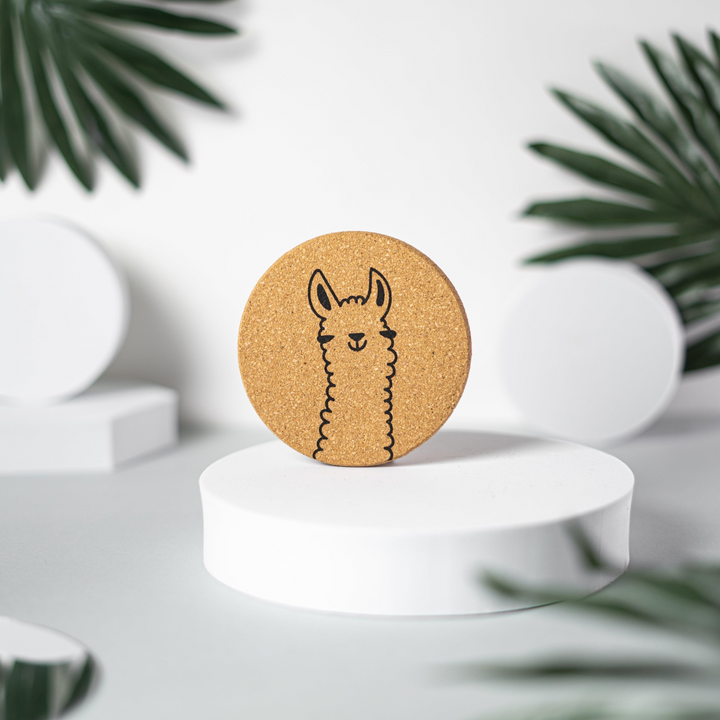 Cutes Cork Coasters - Set of 6 | Adorable Animal Designs - Llama, Panda, Kitten, Sloth, Bear, Rabbit - Premium  from Home Treasures - Just £33.99! Shop now at Home Treasures