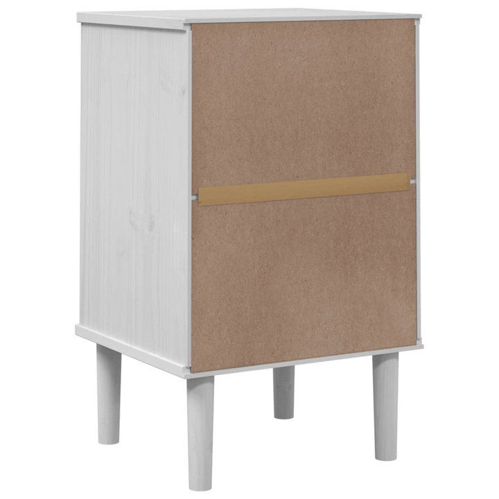 SENJA Bedside Cabinet with Rattan Look in White – Solid Pine Wood, 40x35x65 cm, Stylish & Functional Nightstand - Premium  from Home Treasures - Just £50.99! Shop now at Home Treasures