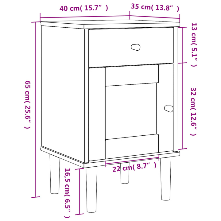 SENJA Bedside Cabinet with Rattan Look in White – Solid Pine Wood, 40x35x65 cm, Stylish & Functional Nightstand - Premium  from Home Treasures - Just £50.99! Shop now at Home Treasures