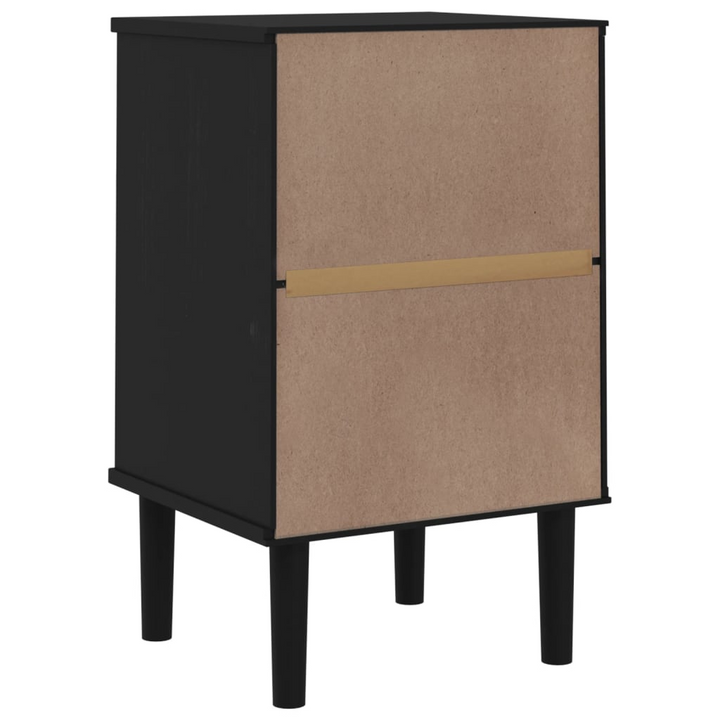 Stylish SENJA Bedside Cabinet – Black, Rattan Look, Solid Pine Wood, 40x35x65 cm - Premium  from Home Treasures - Just £58.99! Shop now at Home Treasures