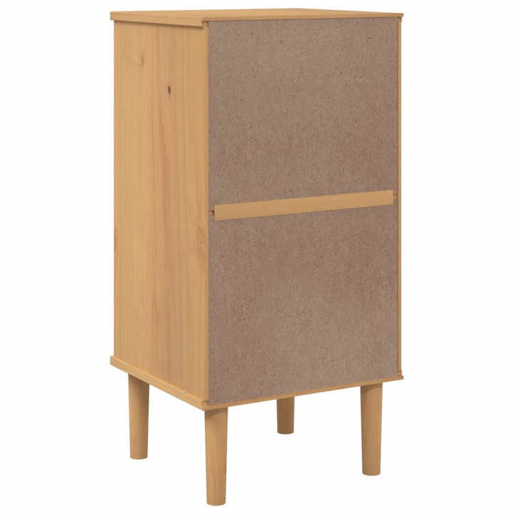 SENJA Rattan Look Bedside Cabinet - Modern Solid Wood Pine Nightstand, 40x35x80 cm, Brown - Premium Furniture from Home Treasures - Just £57.99! Shop now at Home Treasures