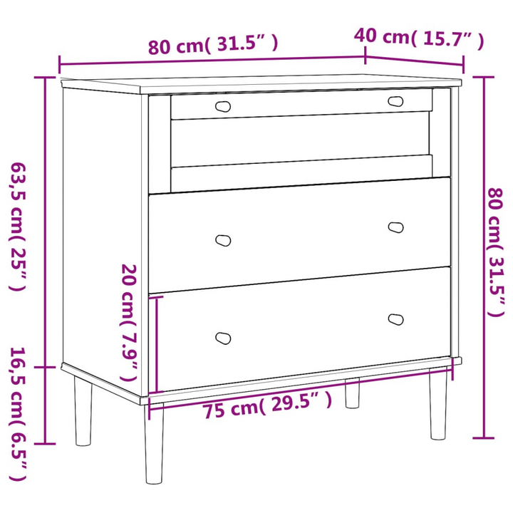 SENJA Drawer Cabinet - Elegant White Rattan Look, Solid Pine Wood, 80x40x80 cm | Stylish Storage Solution - Premium  from Home Treasures - Just £98.99! Shop now at Home Treasures