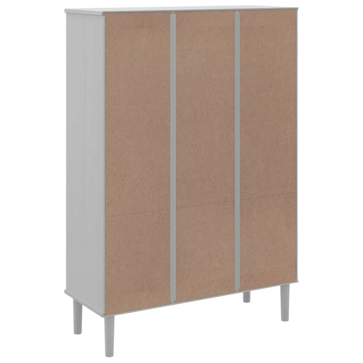 SENJA Rattan Look Bookcase - White, Solid Pine Wood, 90x35x130 cm - Modern Home Décor - Premium  from Home Treasures - Just £105.99! Shop now at Home Treasures