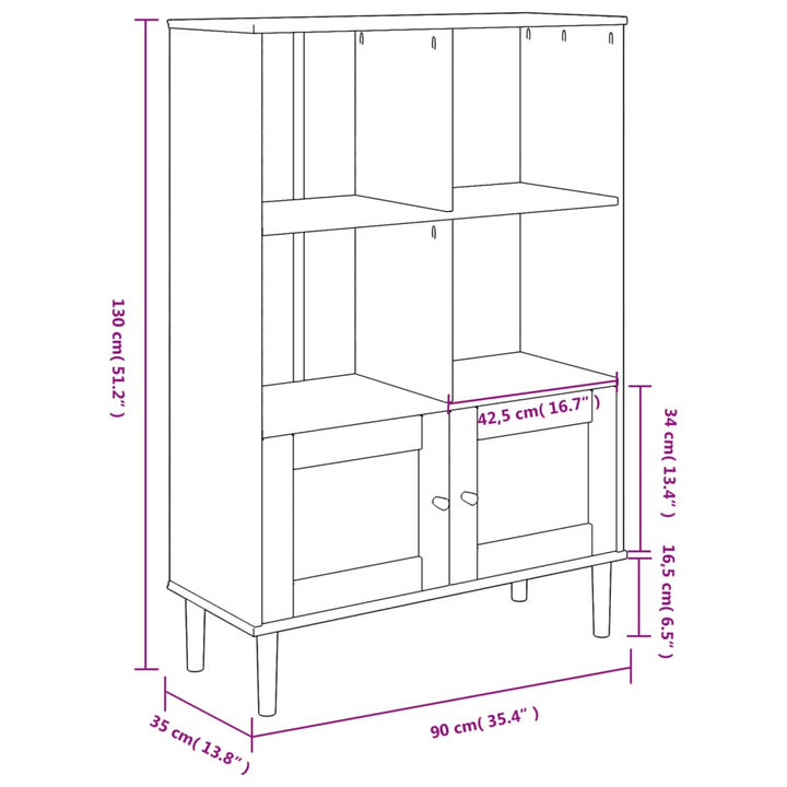 SENJA Rattan Look Bookcase in Black, Solid Pine Wood, Stylish Storage 90x35x130 cm - Premium  from Home Treasures - Just £116.99! Shop now at Home Treasures