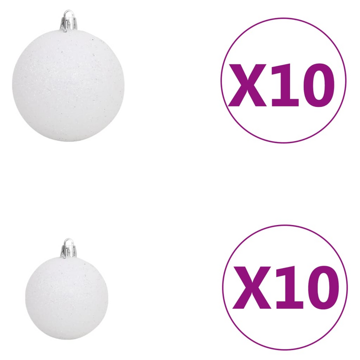 vidaXL 240 cm Artificial Christmas Tree with 300 LEDs & Ball Set - Hinged, Snow-Flocked, 8 Lighting Modes - Premium  from Home Treasures - Just £321.99! Shop now at Home Treasures