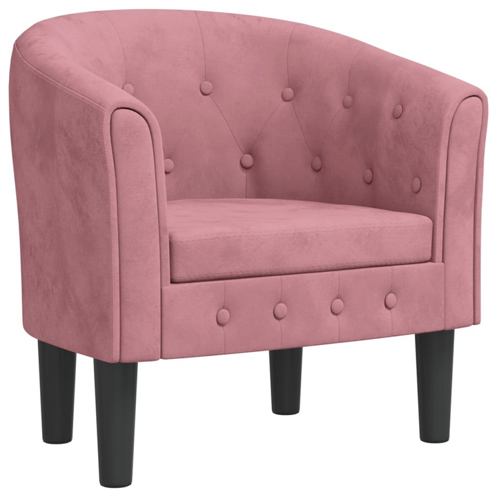 Pink Velvet Tub Chair - Elegant and Comfortable Accent Chair for Living Room, Bedroom, or Office - Premium  from Home Treasures - Just £178.99! Shop now at Home Treasures