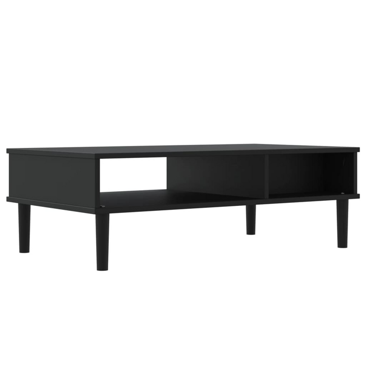 SENJA Black Coffee Table 100x55x33 cm - Elegant Rattan Look with Solid Wood & Storage - Premium  from Home Treasures - Just £107.99! Shop now at Home Treasures