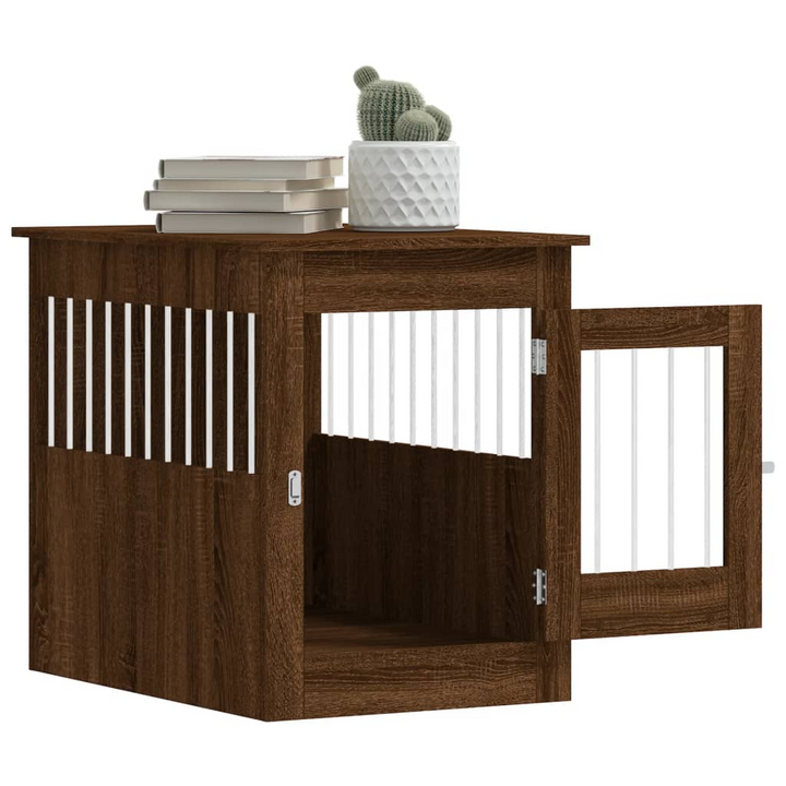 Dog Crate Furniture Brown Oak 55x80x68 cm - Sturdy, Stylish and Functional - Premium  from Home Treasures - Just £94.99! Shop now at Home Treasures