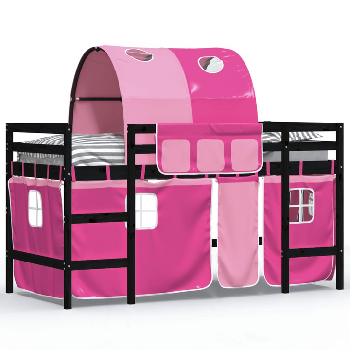 Children's Loft Bed with Fun Tunnel - Pink, 90x190 cm, Single - Perfect for Play and Storage - Premium  from Home Treasures - Just £241.99! Shop now at Home Treasures