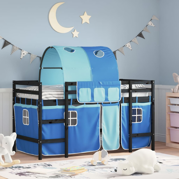 Kids' Loft Bed with Tunnel Blue 90x200 cm - Fun and Space-Saving Design - Premium  from Home Treasures - Just £234.99! Shop now at Home Treasures