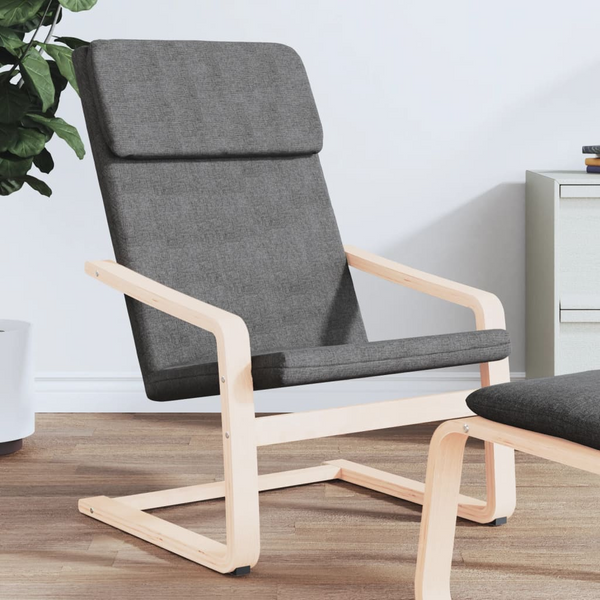 Fabric Relaxing Chair with Solid Birch Wood Frame in Dark Grey - Premium  from Home Treasures - Just £85.99! Shop now at Home Treasures