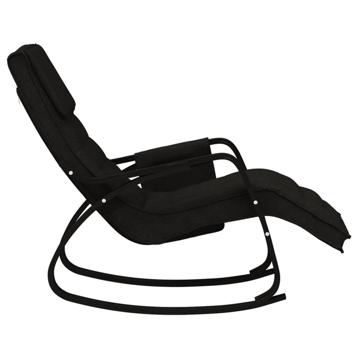 Elegant Fabric Rocking Chair with Solid Birch Wood Frame in Black - Ultimate Comfort and Style - Premium  from Home Treasures - Just £168.99! Shop now at Home Treasures