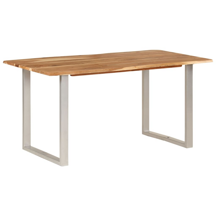 Industrial Rustic Dining Table - Solid Acacia Wood & Steel Legs - Unique Edges - 154x80x76 cm - Premium  from Home Treasures - Just £316.99! Shop now at Home Treasures