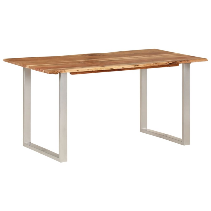 Industrial Rustic Dining Table - Solid Acacia Wood & Steel Legs - Unique Edges - 154x80x76 cm - Premium  from Home Treasures - Just £316.99! Shop now at Home Treasures