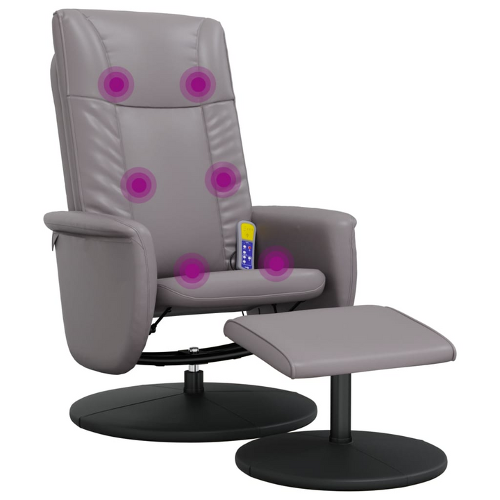 Massage Recliner Chair with Footstool - Grey Faux Leather - Premium  from Home Treasures - Just £173.99! Shop now at Home Treasures