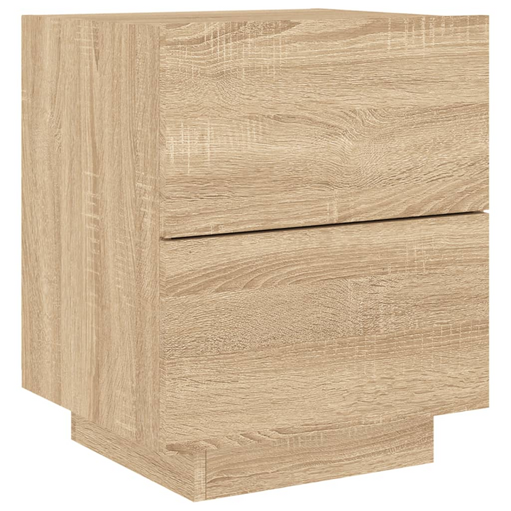 Stylish Bedside Cabinet with LED Lights - Sonoma Oak Finish | Engineered Wood | Modern Bedroom Furniture with Ample Storage - Premium  from Home Treasures - Just £67.99! Shop now at Home Treasures