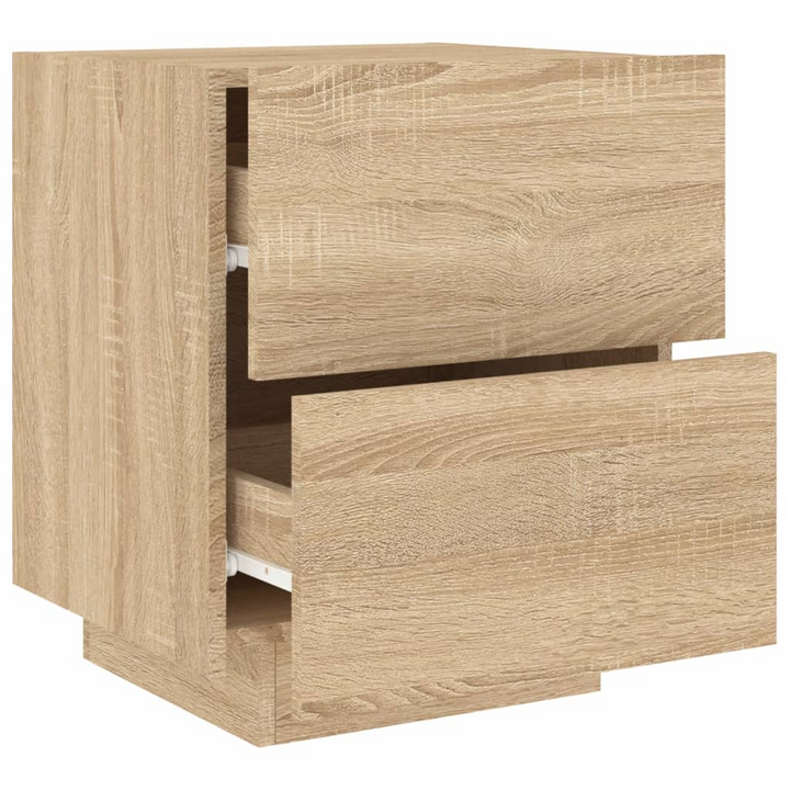 Stylish Bedside Cabinet with LED Lights - Sonoma Oak Finish | Engineered Wood | Modern Bedroom Furniture with Ample Storage - Premium  from Home Treasures - Just £67.99! Shop now at Home Treasures