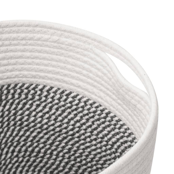 2-Piece Cotton Storage Baskets – Grey and White, Ø28x28 cm | Durable, Space-Saving Design - Premium  from Home Treasures - Just £31.99! Shop now at Home Treasures