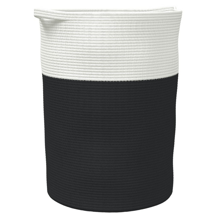 Stylish & Durable Cotton Storage Basket - Black and White, Ø49x65 cm | Perfect Home Organizer - Premium  from Home Treasures - Just £40.99! Shop now at Home Treasures