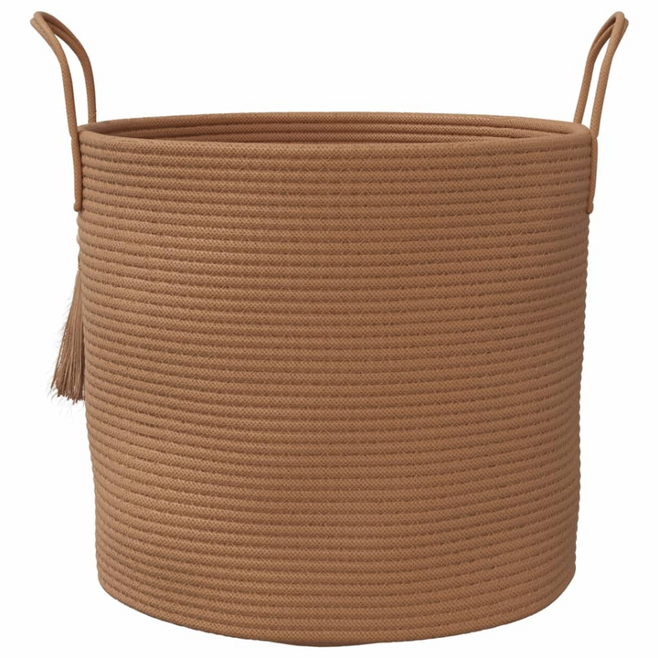 Brown Cotton Storage Basket Ø40x35 cm - Stylish & Versatile Home Organizer - Premium  from Home Treasures - Just £32.99! Shop now at Home Treasures