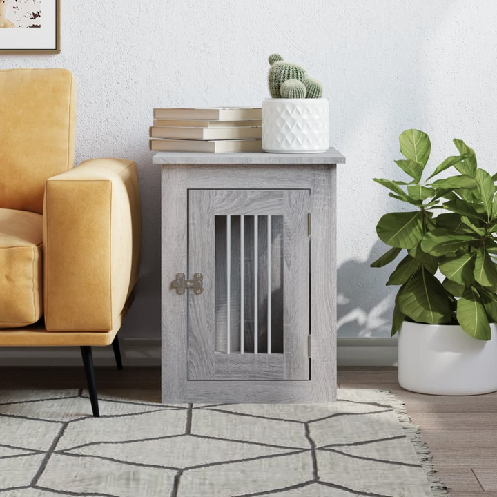 Sonoma Dog Crate in Grey - Stylish & Practical Pet Cage and End Table (45x62x59 cm, Engineered Wood) - Premium  from Home Treasures - Just £70.99! Shop now at Home Treasures