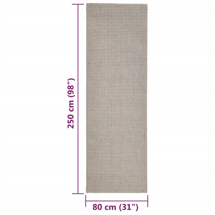 Natural Sisal Rug 80x250 cm Sand - Premium Durable Indoor Carpet with Anti-Slip Backing - Premium  from Home Treasures - Just £91.99! Shop now at Home Treasures