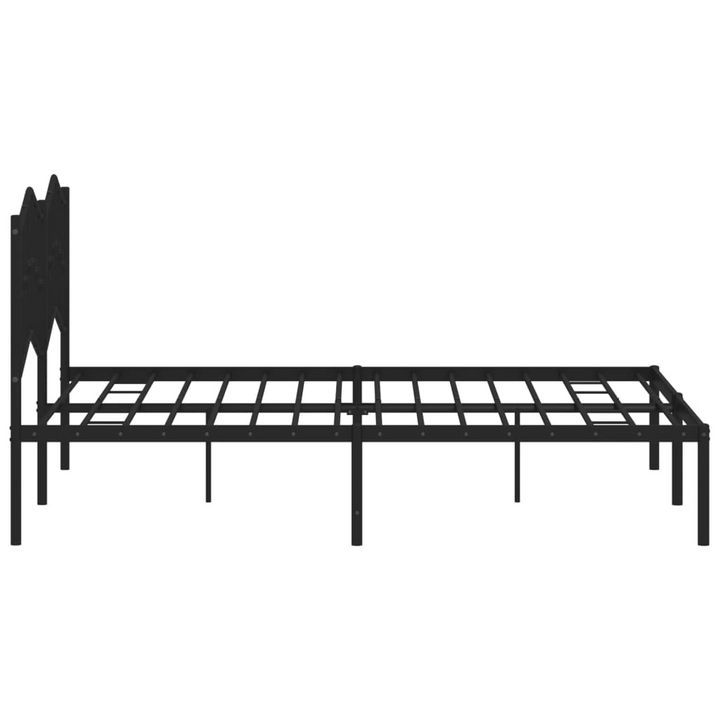 Double Metal Bed Frame with Elegant Headboard in Black - Sturdy Steel Construction, 135x190 cm - Premium  from Home Treasures - Just £92.99! Shop now at Home Treasures