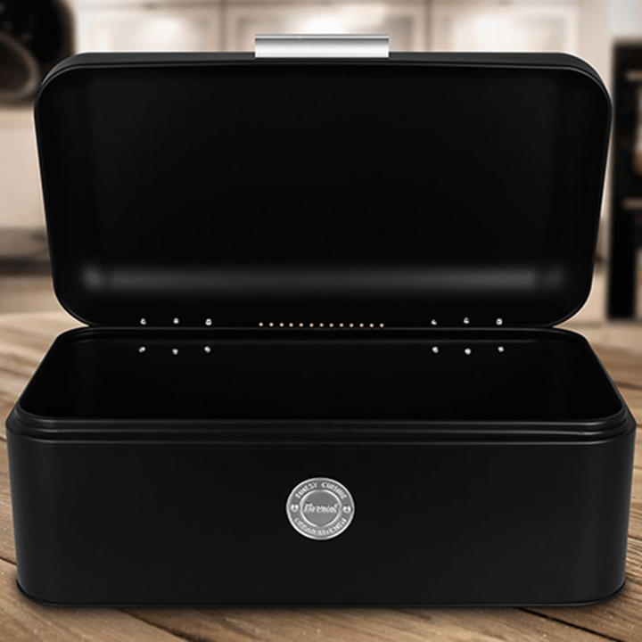 Stylish Matt Black Bread Bin | 2.5 L Capacity | Excellent Houseware | Modern Metal Storage Box - Premium  from Home Treasures - Just £45.99! Shop now at Home Treasures