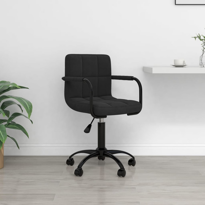 Luxurious Swivel Office Chair in Black Velvet - Stylish & Comfortable Seating - Premium  from Home Treasures - Just £85.99! Shop now at Home Treasures